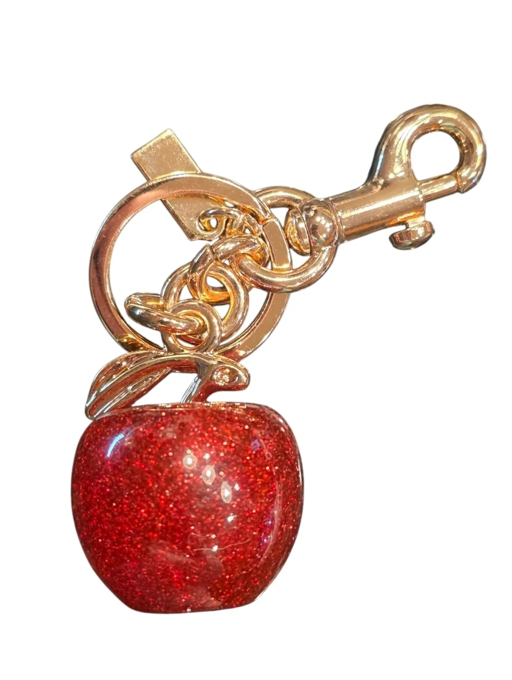 Red Glitter Apple Large Designer Inspired Fashion Purse Charm